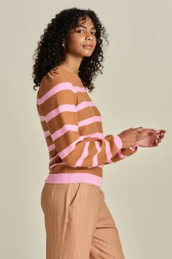 POM Amsterdam TRUI Striped Sugar Brown