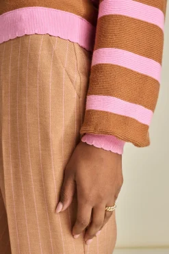 POM Amsterdam TRUI Striped Sugar Brown