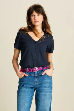 POM Amsterdam TSHIRT Ellen Dark Navy New