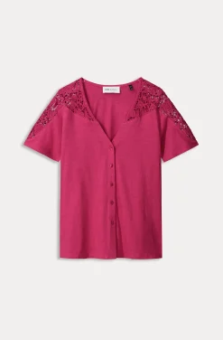 POM Amsterdam TSHIRT Ellen Fuchsia Discount