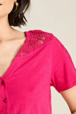 POM Amsterdam TSHIRT Ellen Fuchsia Discount